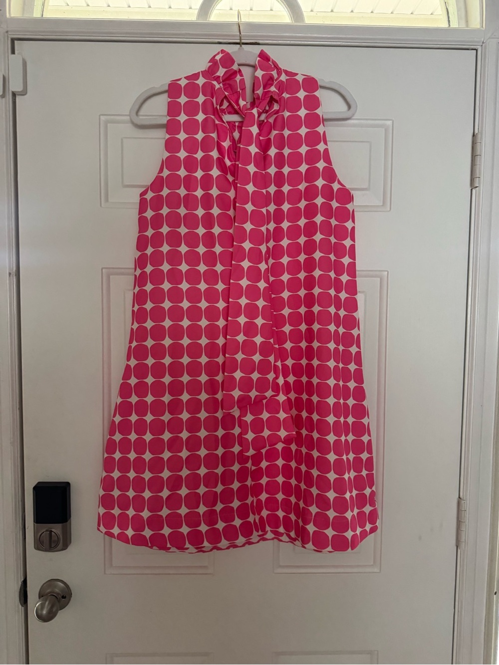 Umgee Hot Pink Polka Dot Sleeveless A-Line Dress - Picture 2 of 3